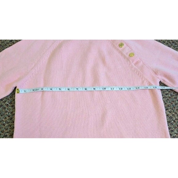 Lauren By Ralph Lauren Turtleneck Sweater Pink Gold Snap Buttons (Women's S/M) - Picture 4 of 9